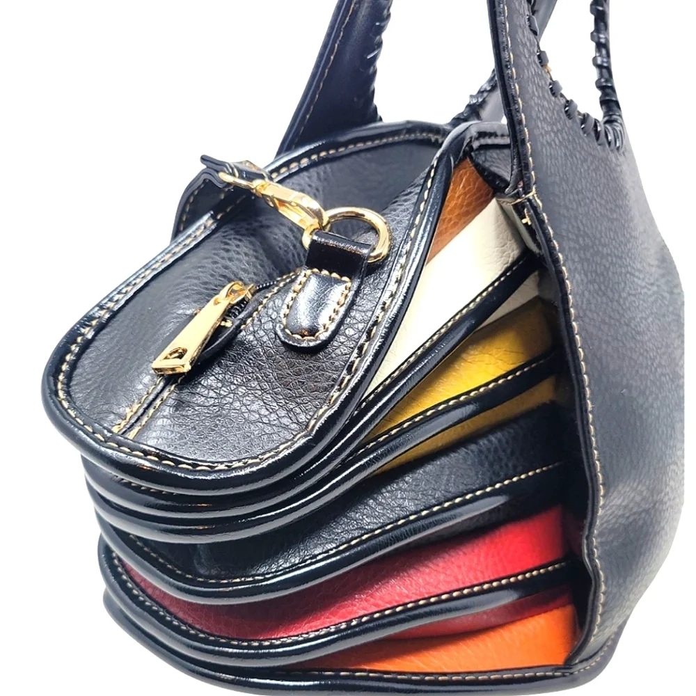 Accordian Style Stiched Satchel